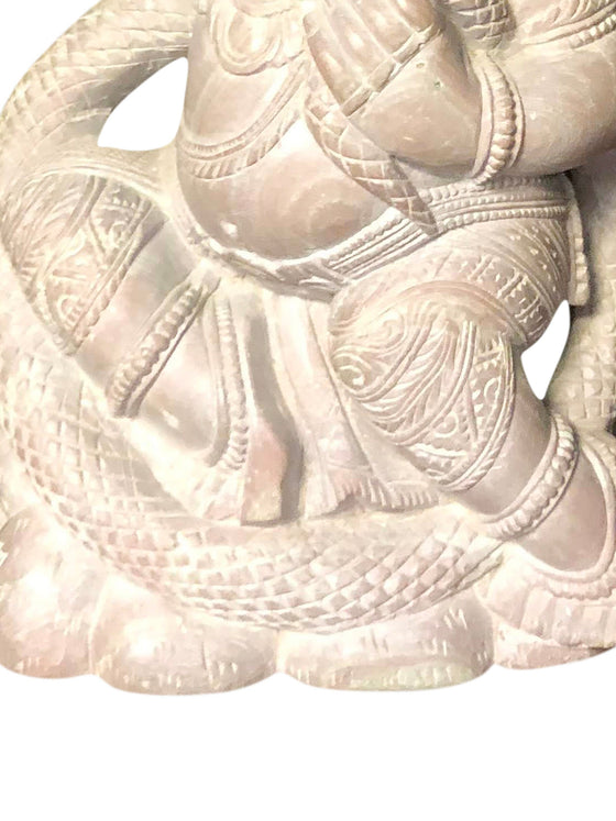 Kundalini Ganesha Spiritual Hand Carved Stone Statue Playing With