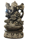 Ganesha Sitting on Conch Shell Stone Statue