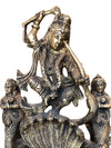 Antique Krishna Dancing On Serpent Kaliya handcrafted brass idol
