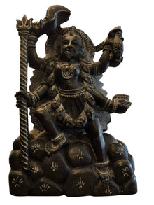  Vintage Stone Statue Maa Kali Hindu Goddess Altar Deity Sculpture