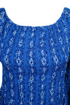 Bohemian Dresses Gypsy Chic Blue Printed Fit Flare ML
