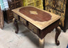 Vintage Brass Cladded Farmhouse Ornate Console Table
