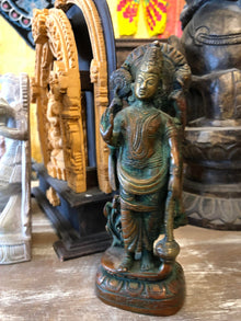  Vintage Carved Statue Standing Four Armed Lord Vishnu -