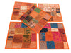 Boho Indian Orange Patchwork Sequin Cushion Cover | Handmade Sofa Throw Pillow Cover
