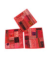 Boho Indian Throw Pillow Covers, Set of 3, Red Embroidered Indian Cushion Cases for Sofa