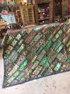 Vintage Indian Artisan Wall Tapestry Headboard Green Kutch Embroidered