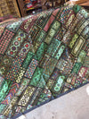 Vintage Indian Artisan Wall Tapestry Headboard Green Kutch Embroidered