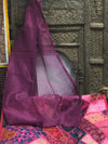 Pair of Sheer Purple Window Curtains, Gold Tabs, Bed Canopy Curtains