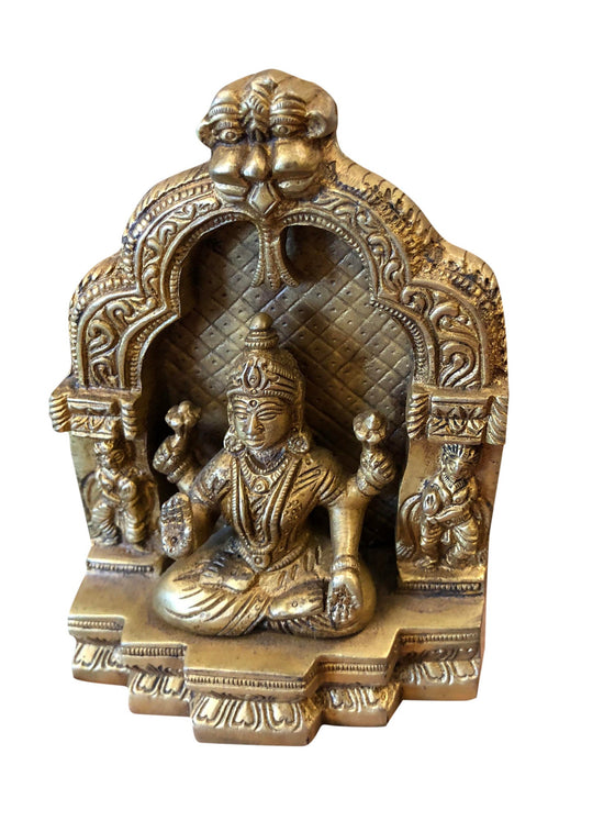 Goddess Lakshmi in Blessing Pose Brass Statue Home Altar