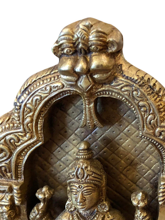 Hand Carved Brass Statue Home Altar Goddess Lakshmi in Blessing Pose