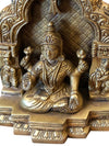 Hand Carved Brass Statue Home Altar Goddess Lakshmi in Blessing Pose