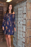Bohemian Dresses Gypsy Chic Blue Printed Fit Flare ML