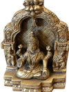 Hand Carved Brass Statue Home Altar Goddess Lakshmi in Blessing Pose