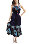 Maxi Dress, Boho Long Dresses, Blue Batik Dresses S/M