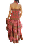 Bohemian goddess maxi dress, Strapless Fishtail Dress, Pink, M/L