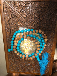  Sri Yantra Altar, Yoga mala Turquoise Mala Beads, Mindful