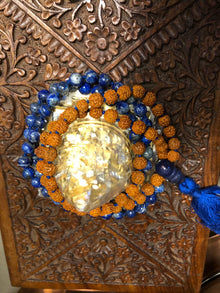  Sri Yantra Altar, Yoga mala, Rudraksha Lapiz Lazuli Mala