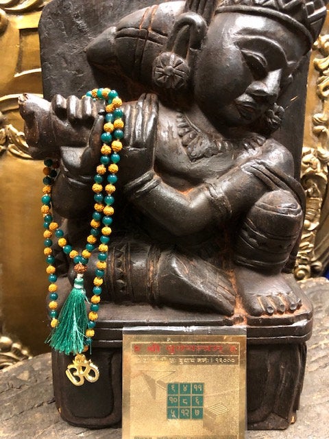 Mercury Altar Heart Chakra Prayer beads Rudraksha Mala With Yantra