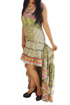 Gypsy Hi Low Dress Retro Vintage 70s Recycled M/L
