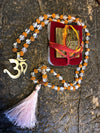 Yoga Prayer Mala Pink Tassel,Beads Clearing Energies CRYSTAL quartz