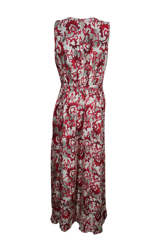 Maxi Dress Casual Sleeveless Printed Scoop Neck Rayon S/M