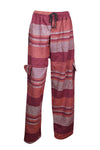 Handloom Cotton Pants Red Comfy Yoga Pants ML