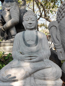  PRE ORDER-Natural Stone Meditating Buddha Garden Statue, Dhyana Budha
