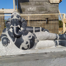  PRE ORDER-Natural Stone Ganesha Garden Statue Reclining Ganesh Handcarved