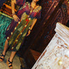 Summer Dresses, Orange Blue Tie Dye Midi Dress, XL