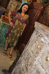 Summer Dresses, Orange Blue Tie Dye Midi Dress, XL
