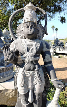  PRE ORDER-Natural Stone Hanuman Standing Garden Statue Handcarved Granite