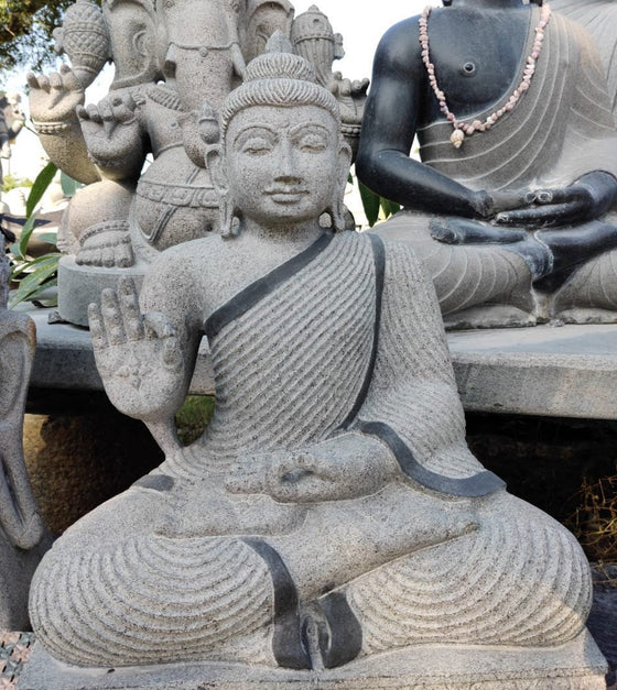 PRE ORDER-Natural Stone Protection Buddha Garden Statue Handcarved Granite