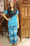 Blue Boho Pants Handloom Cotton