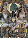 Antique India Sculpture, Hindu Gods Shiva Parvati Temple Carving 83x52