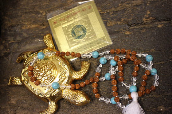 Holistic-Home- Vastu Dosh Nivaran Yantra, Turquoise Beads Crystal Quartz