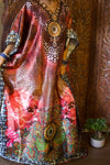 Kaftan Maxi Dress Red Pink Bohemian Kaftan, Printed 5X