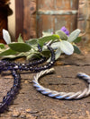 Prayer Mala Necklace/bracelet Purple Beads Mala, Silver Finish Copper