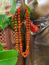 Prayer Beads Japamala Rudraksha Carnelian Yoga Happiness Necklace with