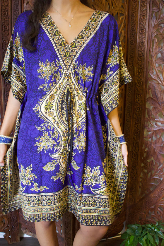 Caftan Dress, Boho Kaftan Dresses, BLue Dashiki Dresses, 3XL