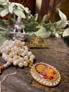 Japamala Ganesha Yoga Necklace Pearls Beads, Meditation Altar, Parad