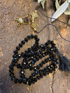 Saturn Black Crystal Mala With Pendant Handmade Mala, Natural