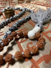 Smoky Obsidian Meditation Mala for Protection Rudraksha Japa Mala