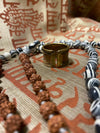 Smoky Obsidian Meditation Mala for Protection Rudraksha Japa Mala
