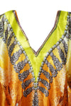 Yellow Gold Caftan Maxi Dresses Oversized Kimono Kaftan, Resort Wear 4XL