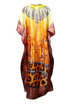 Yellow Gold Caftan Maxi Dresses Oversized Kimono Kaftan, Resort Wear 4XL