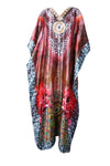 Kaftan Maxi Dress Red Pink Bohemian Kaftan, Printed 5X