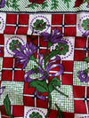 Indi Boho Floral Paisley Bedspread, Red Green Block Printed
