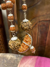 Mediation Mala Rudraksha Beads 5 Mukhi Silver Cap Mala Yoga Mala
