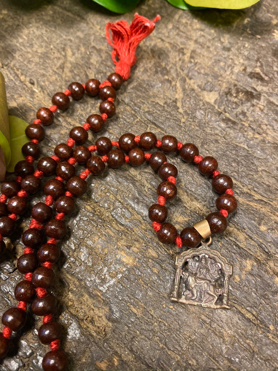 Natural Rosewood Durga Malabeads Japamala Meditation Prayer Yoga Mala