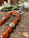Handmade Carnelian Beaded Twisted Necklace Healing Stone Jewelry